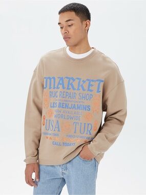 Market Studios x Les Benjamins Rug Repair Crewneck Cotton Sweater